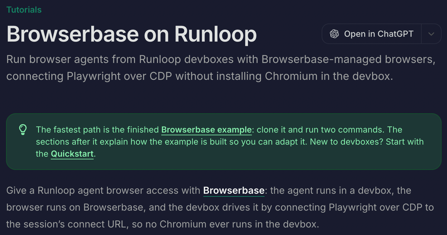 Browserbase + Runloop: Managed Browser Agents in Devboxes